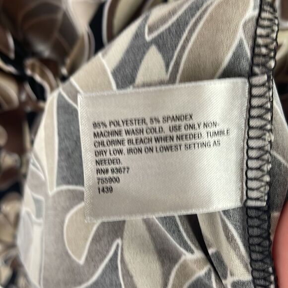 Worthington Black and Brown Patterned Blouse Size Small - Picture 5 of 6